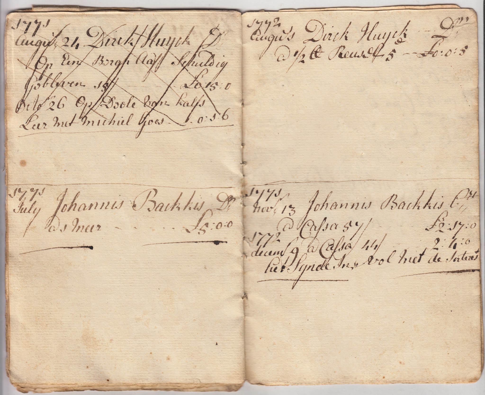 BH024 1769-1775, Account Book of Elizabeth Huyck, 30 Pages